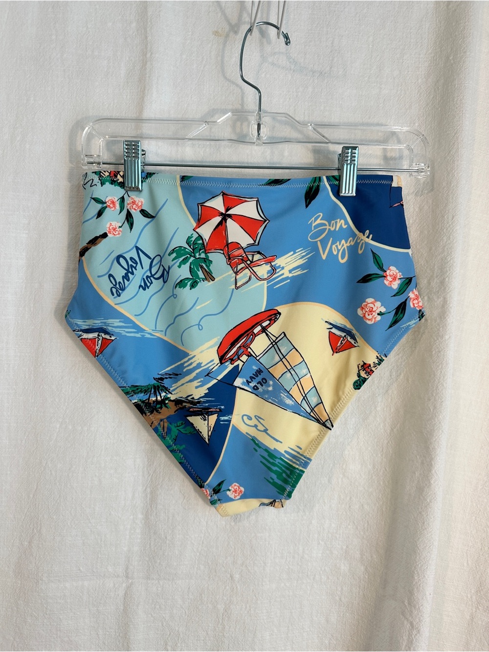 Old Navy Two-Tone Swim Bottoms in Blue & Cream